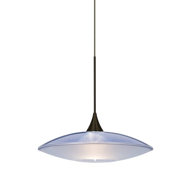Besa Lighting Spazio Cord Pendant, Blue/Frost, Bronze, 1x3W LED 1XT-6294BL-LED-BR - main